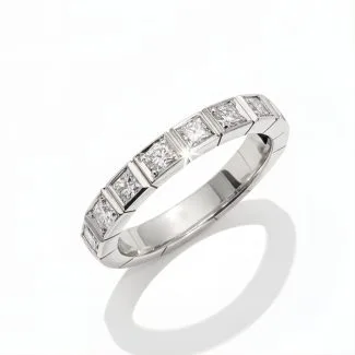Amore 18ct White Gold Diamond Half Hoop Eternity Ring