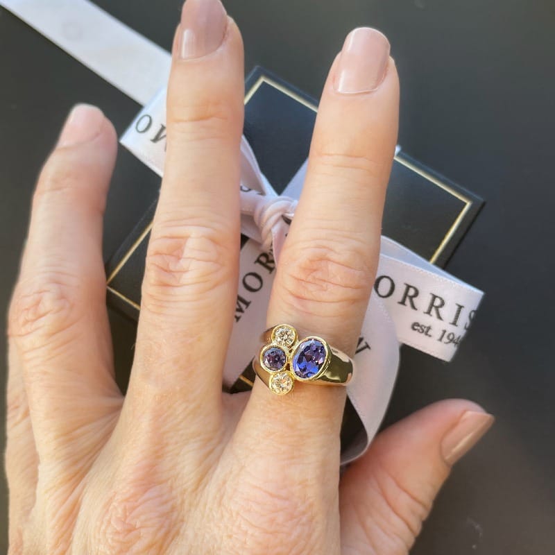 18ct Yellow Gold Tanzanite Diamond Ring Morrisons