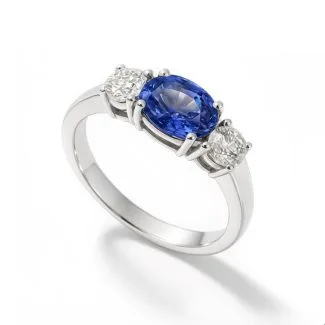 Trinity 18ct White Gold Tanzanite and Diamond Ring