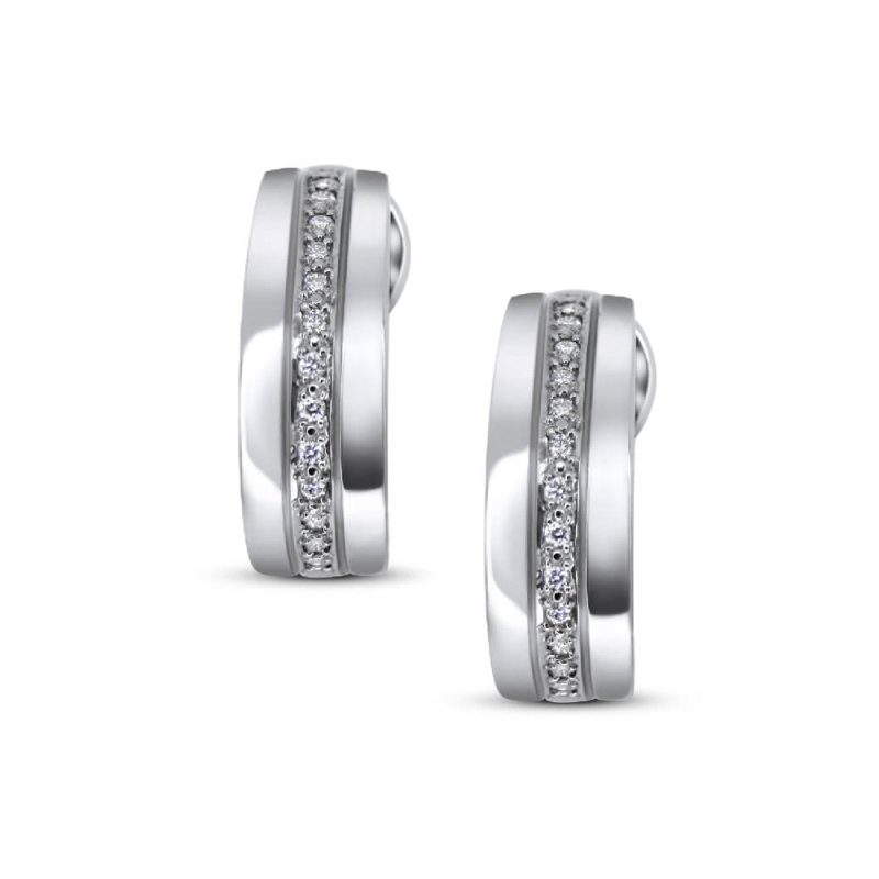 Pair of Infinity 9ct White Gold Diamond Hoops