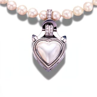 Queen of Hearts 18ct White Gold Mabé Pearl Diamond Enhancer