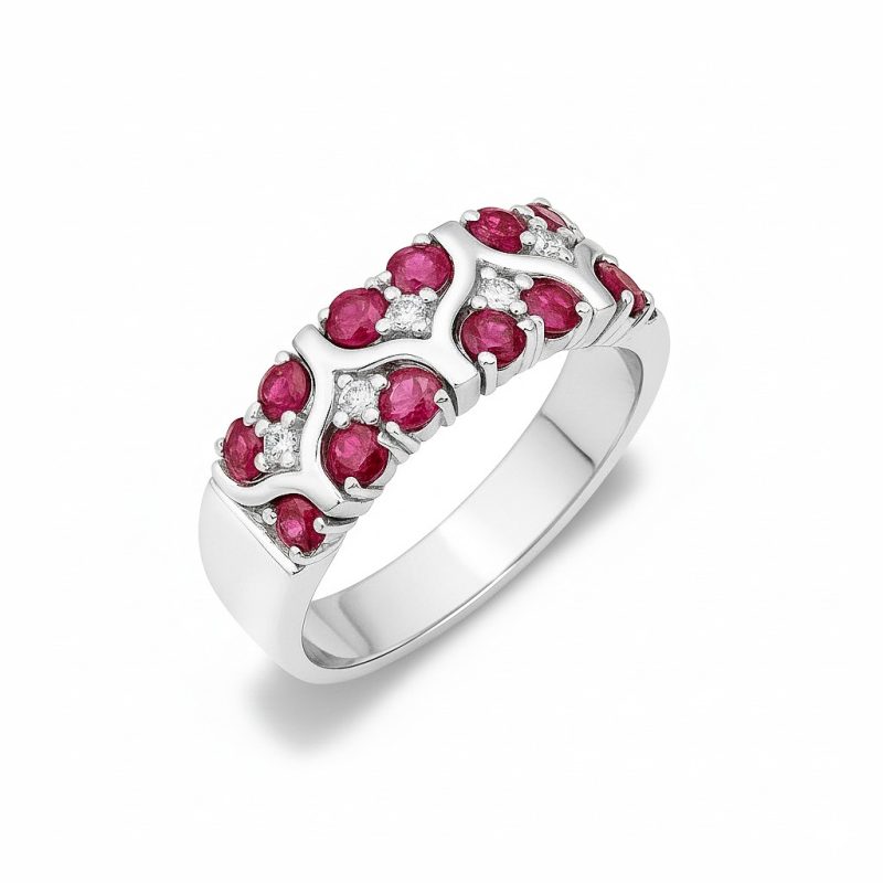 Clarice 9ct White Gold Ruby And Diamond Ring