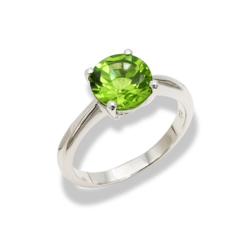 Rhapsody 18ct White Gold Solitaire Peridot Ring