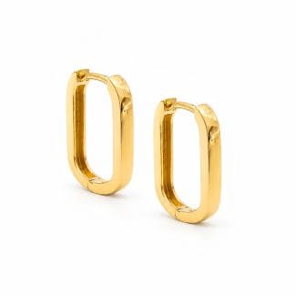 Pair of Aria 9ct Yellow Gold Squared Huggie Earrings