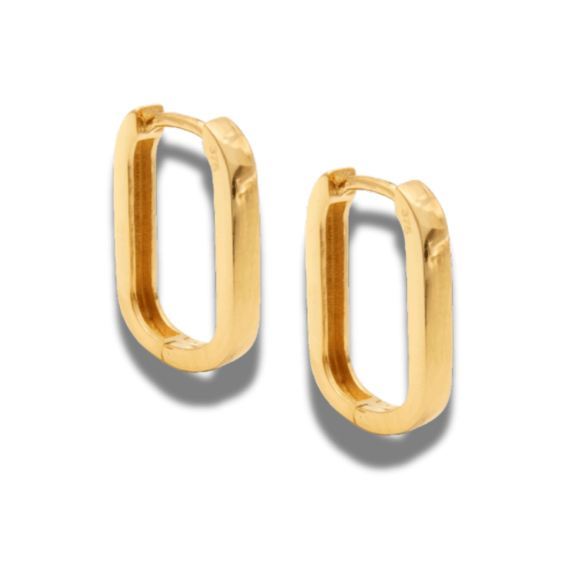 Pair of Aria 9ct Yellow Gold Squared Huggie Earrings