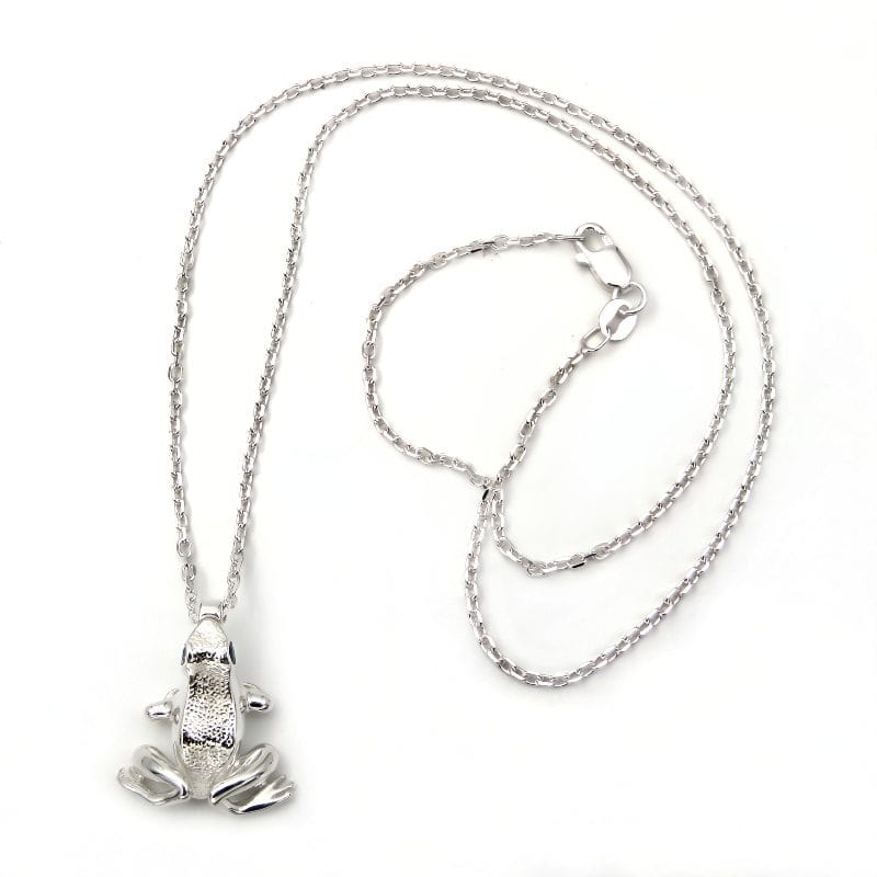 Lily 925 Sterling Silver Blue Sapphire Frog Pendant