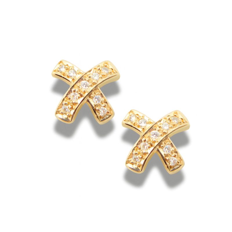 Pair of Forever 9ct Yellow Gold Diamond Stud Earrings