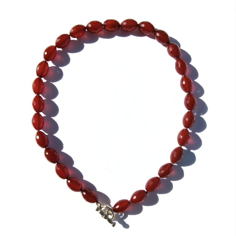 Autumn Natural Agate Faceted Gemstone Beads with Brass Toggle Clasp
