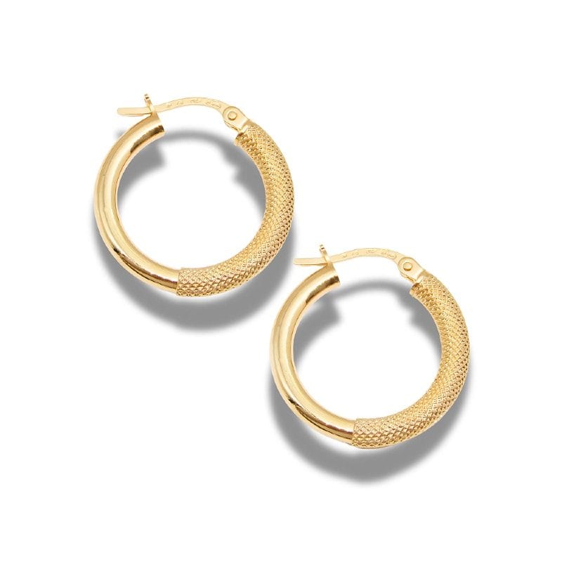 Pair of Lulu 9ct Yellow Gold Italian Hoop Earrings