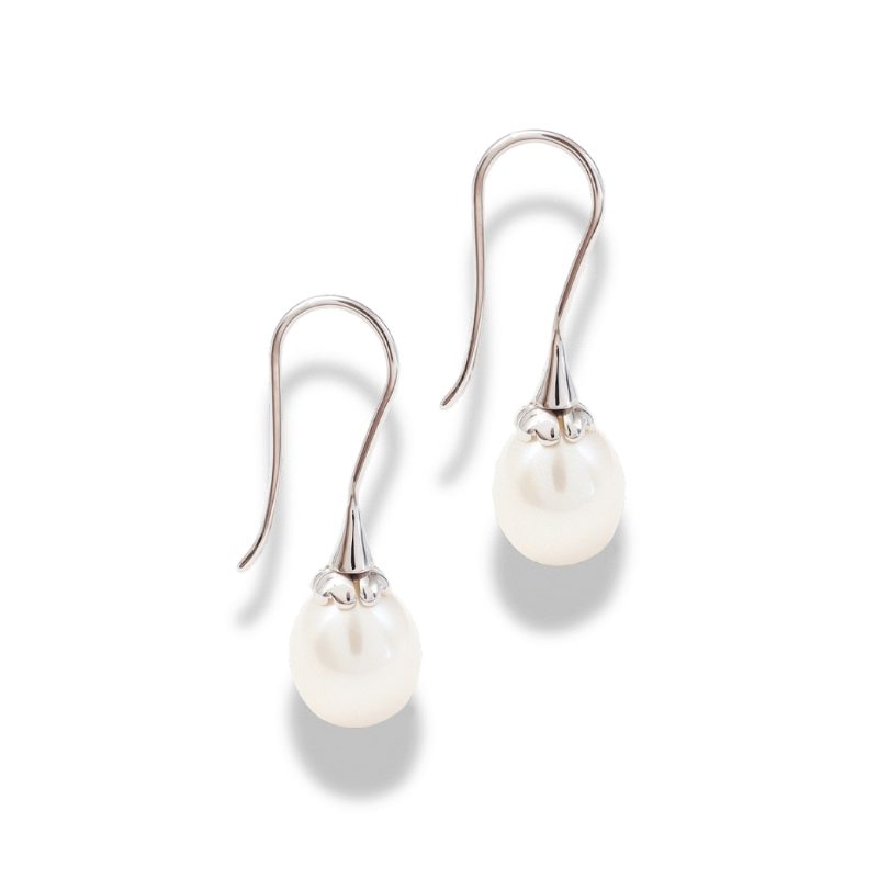 Delilah 9ct White Gold Freshwater Pearl Drop Earrings