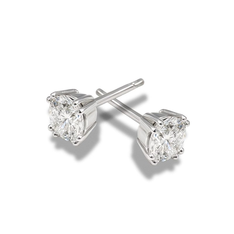 Pair of Infinity 9ct White Gold Diamond Stud Earrings
