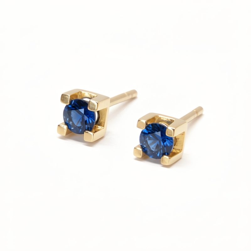 Pair of Tara 14ct Yellow Gold Blue Sapphire Stud Earrings