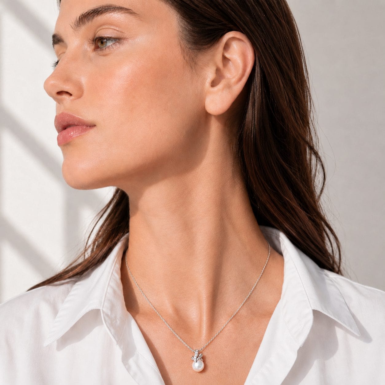 La Vie Akoya Pearl Diamond Pendant and Necklace