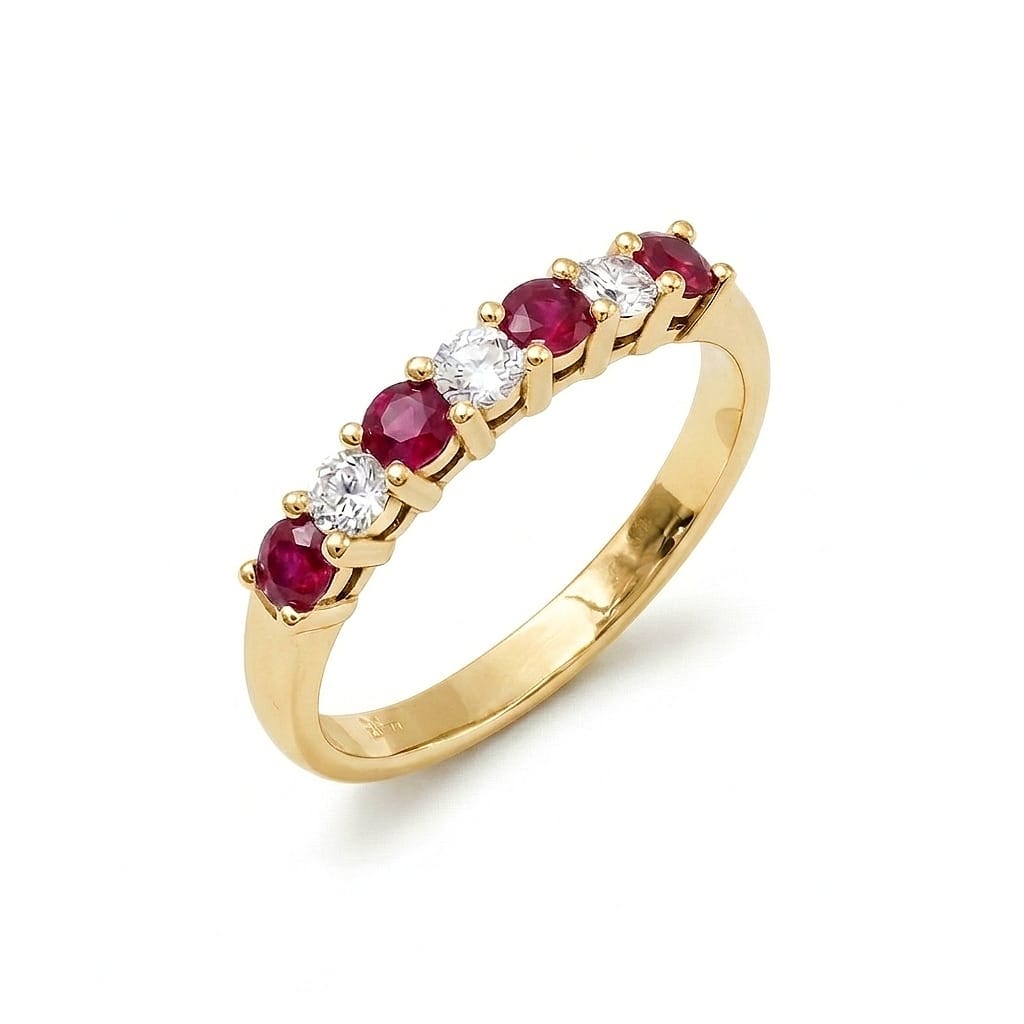Grace Yellow Gold Ruby Diamond Eternity Ring