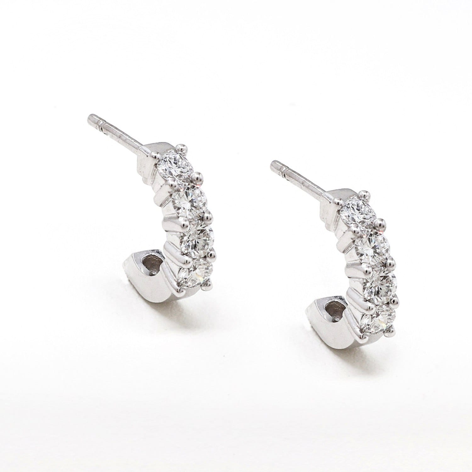 Pair of Grace 9ct White Gold Diamond Hoop Earrings