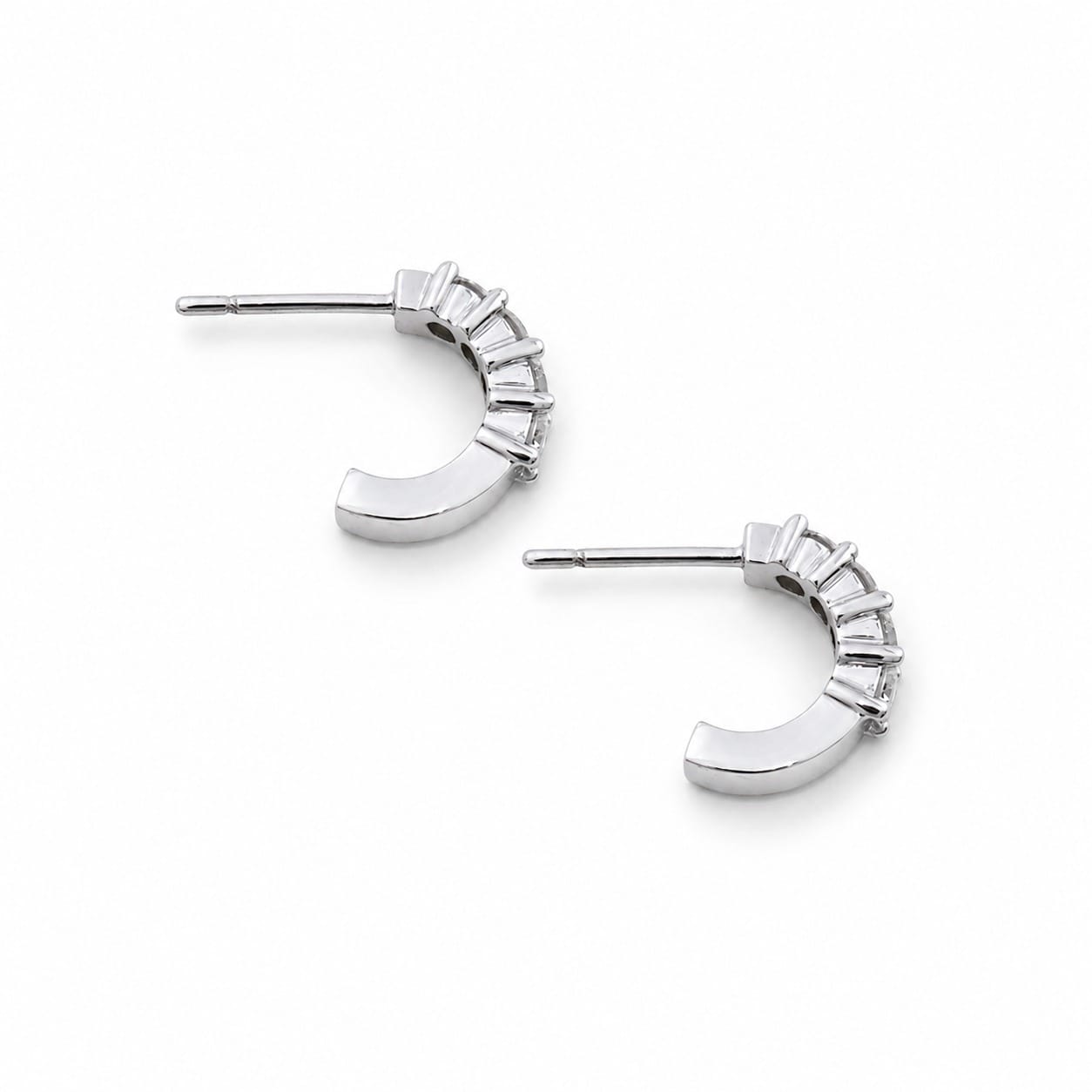 Pair of Grace 9ct White Gold Diamond Hoop Earrings