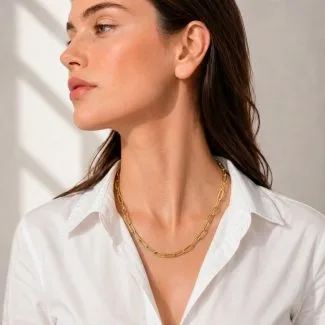 Gia 9ct Yellow Gold Italian Paperclip-link Necklace