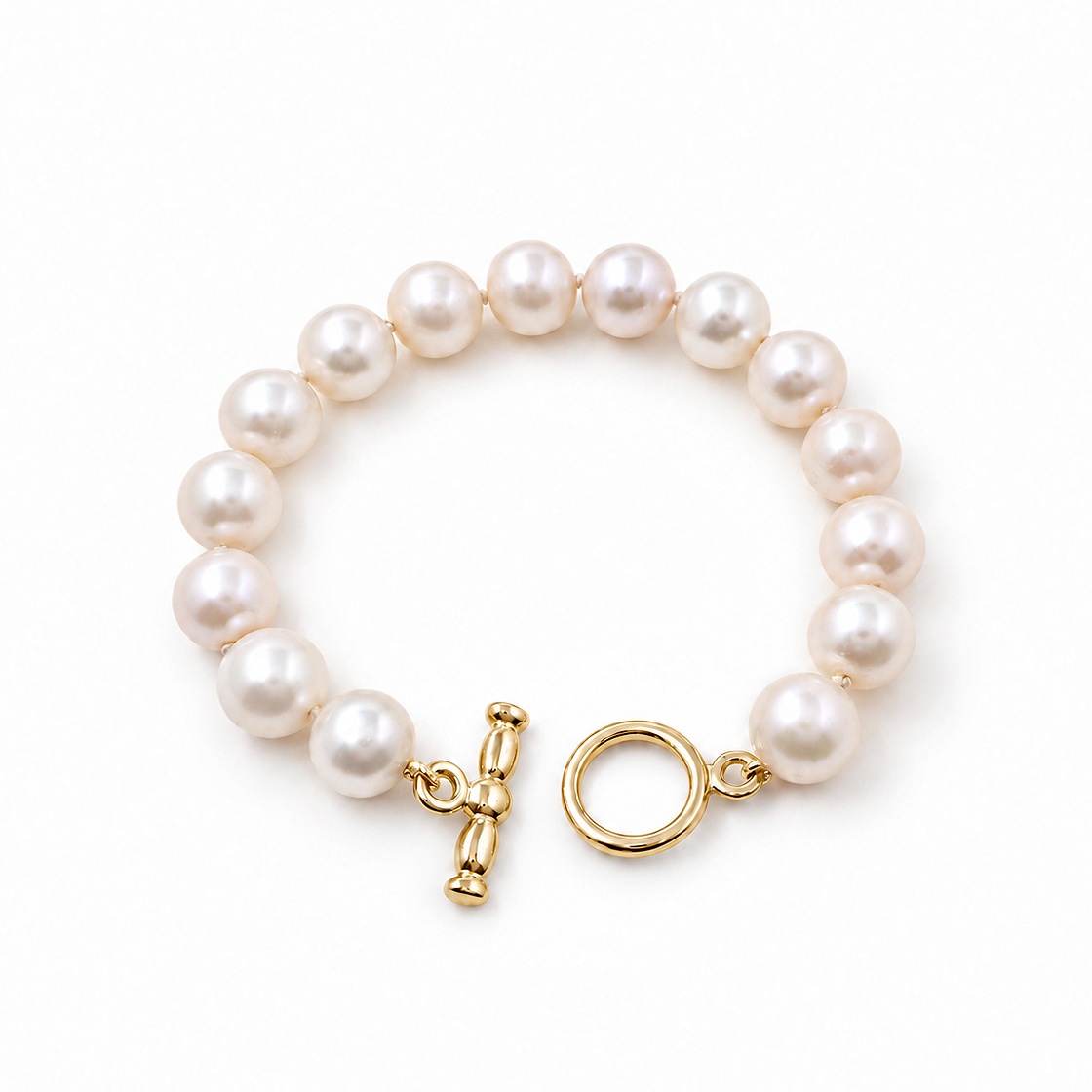 Theodora Freshwater Pearl Bracelect with 9ct Yellow Gold Octavia Toggle Clasp